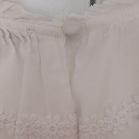 J Crew White Daisy Chain Lace Peplum Ruffle Blouse Boho Chic Size XS Spring Vibe - Picture 8 of 8